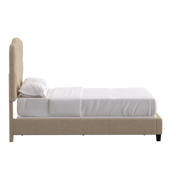 Molly Beige Adjustable Diamond Tufted Camel Back Queen Bed, image 3